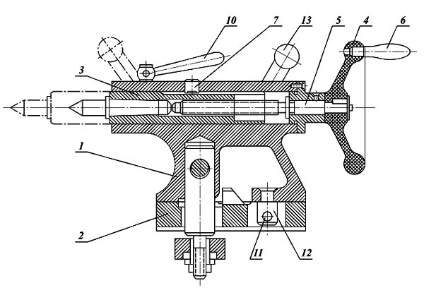 Задня бабка верстата токарно-гвинторізного верстата ТВ-4 ТВ-4 Задня бабка верстата токарно-гвинторізного верстата